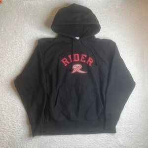 Champion Reverse weave  Rider University men's black hoodie embroidered xl